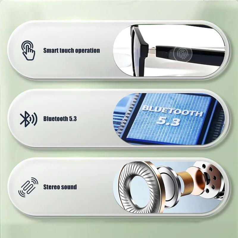 LIGE Fashion AI Smart Bluetooth Glasses Voice Assistant Bluetooth Call Playing Music Men Women Smart Sunglasses Camera Control - Image 2