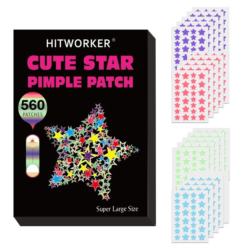 Pimple Cover Patch, 560pcs/set Acne Cover Patch, Hydrocolloidal Pimple Patch, Invisible Star Shape Sticker, Cleanser for Ance-prone Skin for Women & Men 3