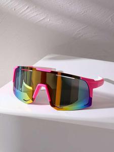 Gafas de sol unisex con montura ombré estilo callejero (1 par), gafas de sol deportivas de moda para actividades al aire libre, gafas de moda para hombres y mujeres, gafas para mujeres de cara redonda