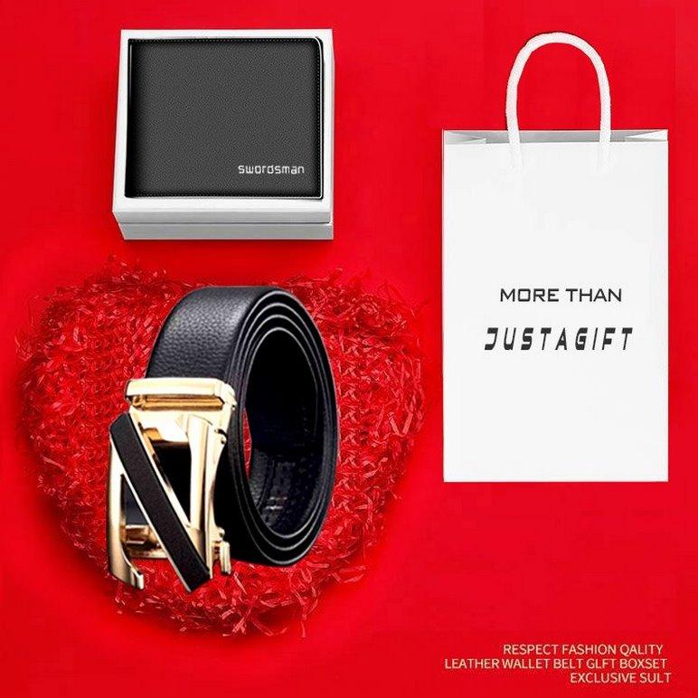 Quà Sinh nhật cho người thương thầy cô gia đình full túi hộp như hình...Combo thắt lưng + Ví nam cao cấp