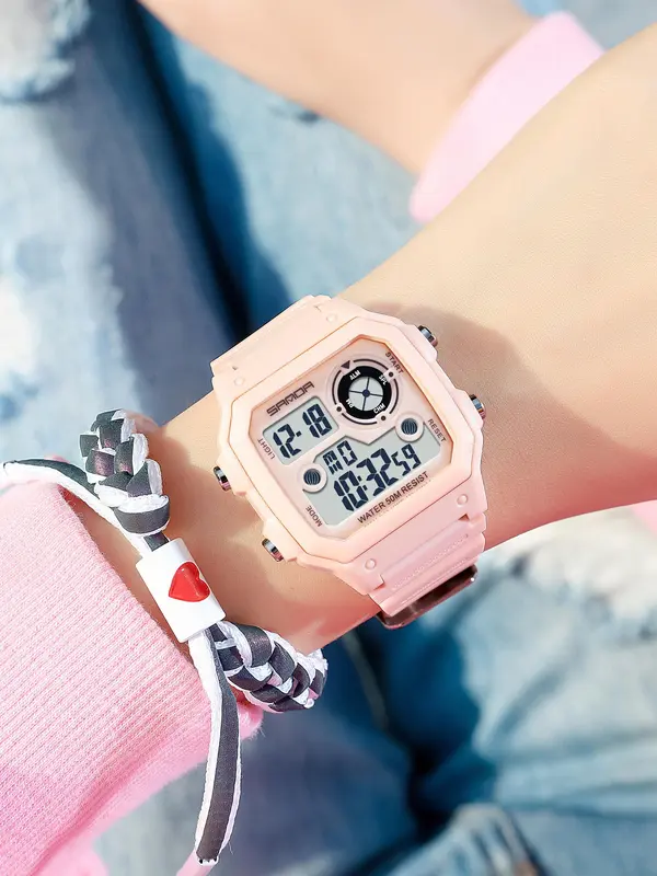 Men's Fashionable Digital Watch, Casual Sporty Digital Watch, Trendy Multifunctional Watch for Daily Life 5