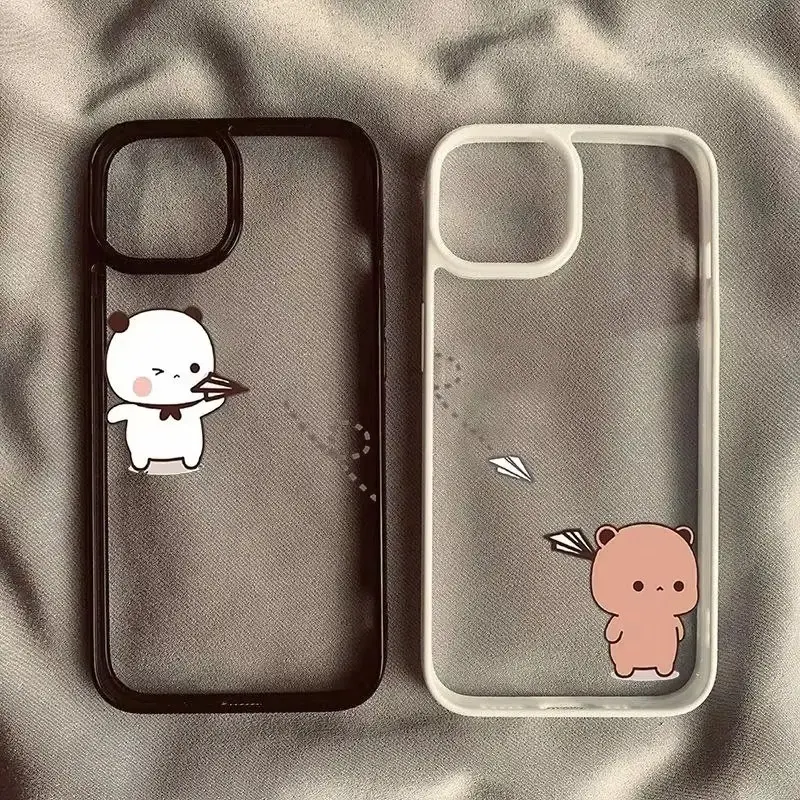 Ốp Điện Thoại Cặp Đôi Bubu Dudu Hoạt Hình, Thiết Kế Dễ Thương, Tương Thích Với iPhone 16, 15, Pro Max, 11, 13, 14, 12 Pro, 7, 8 Plus, XS, X, XR, SE2022, Ốp Chống Sốc Cứng Trong Suốt Đáng Yêu