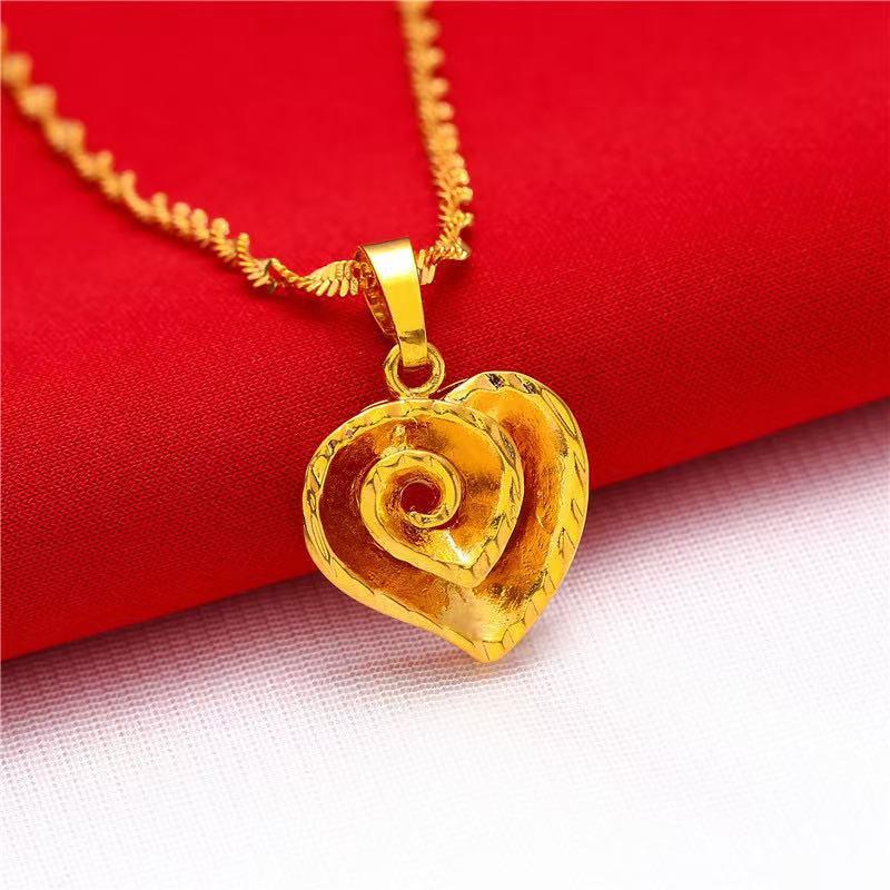 Product Introduction of Necklace Women's brass gold-plated pendant Necklace Water ripple collarbone chain Long-term non-fading jewelry for girlfriend 16