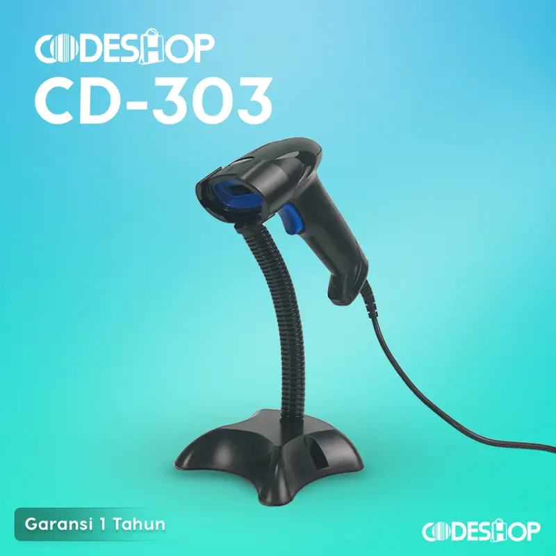Scanner Barcode Bluetooth CODESHOP CD-303 Free Stand Garansi 1 Tahun Resmi 0
