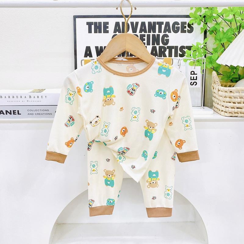 Combo 5 bộ ( tặng thêm 1 bộ là 6 bộ ) bộ quần áo tăm lạnh dài tay cho bé 5-15kg 9