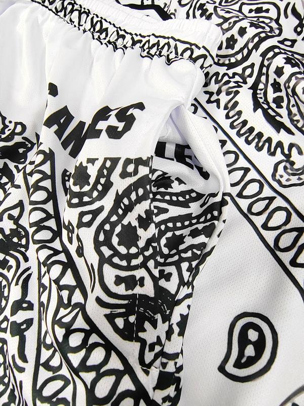 2 Piece Set Men's Letter Print V Neck Tee & Pocket Drawstring Waist Shorts Set, Casual Loose Short Sleeve T-shirt & Shorts, Two-piece Outfits For Summer Outdoor Wear 6