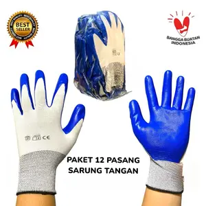 Paket 12 Pasang Sarung Tangan Palm Fit Anti Cutting Dan Kaca Anti Slip Gekko Grip