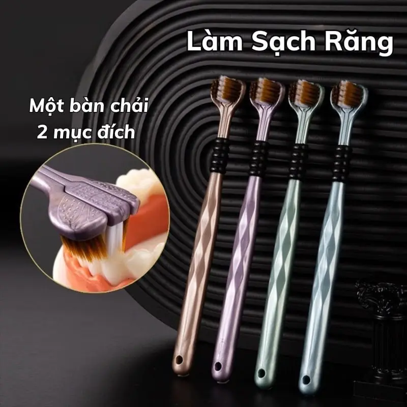 Hộp 4 Chiếc Bàn Chải Đánh Răng Đa Chiều Chải 3 Mặt, Lông Mềm Đánh Bay Mọi M� 3