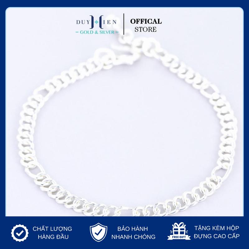 Lắc Bạc Duy Hiển Cho Bé Có Chuông Kiểu Dây Đơn Cách Điệu Xen Lẫn Mắt Tròn Dài 1