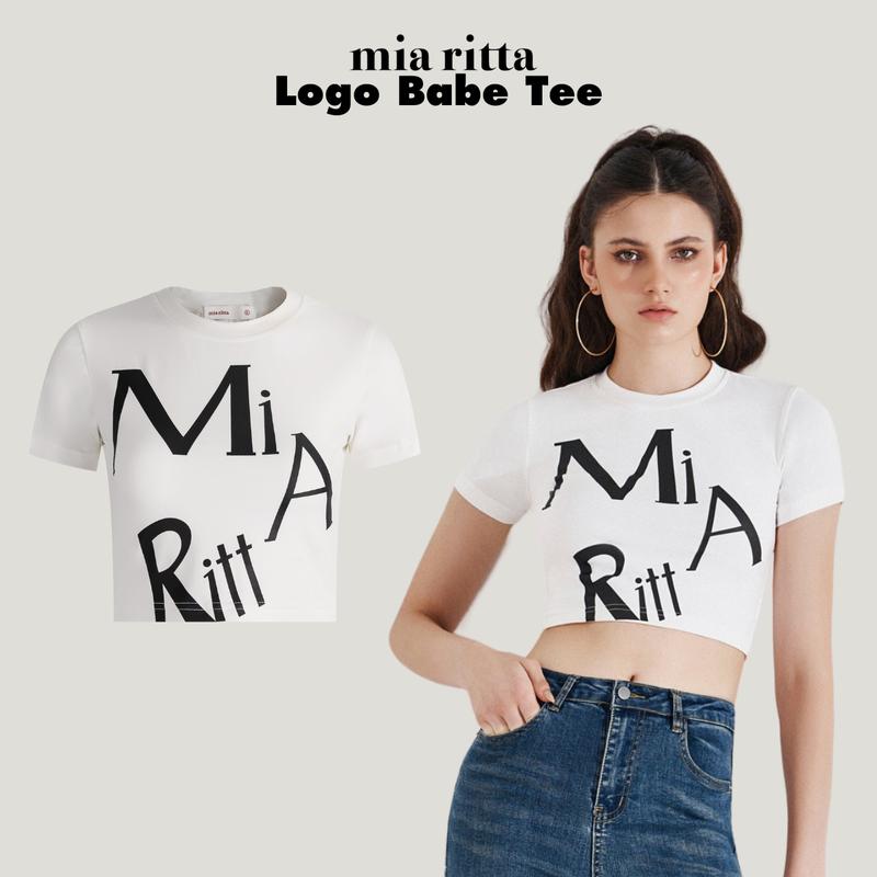 Áo croptop Rita babe Tee by Mia Ritta A2157 - Áo thun croptop cộc tay in Logo