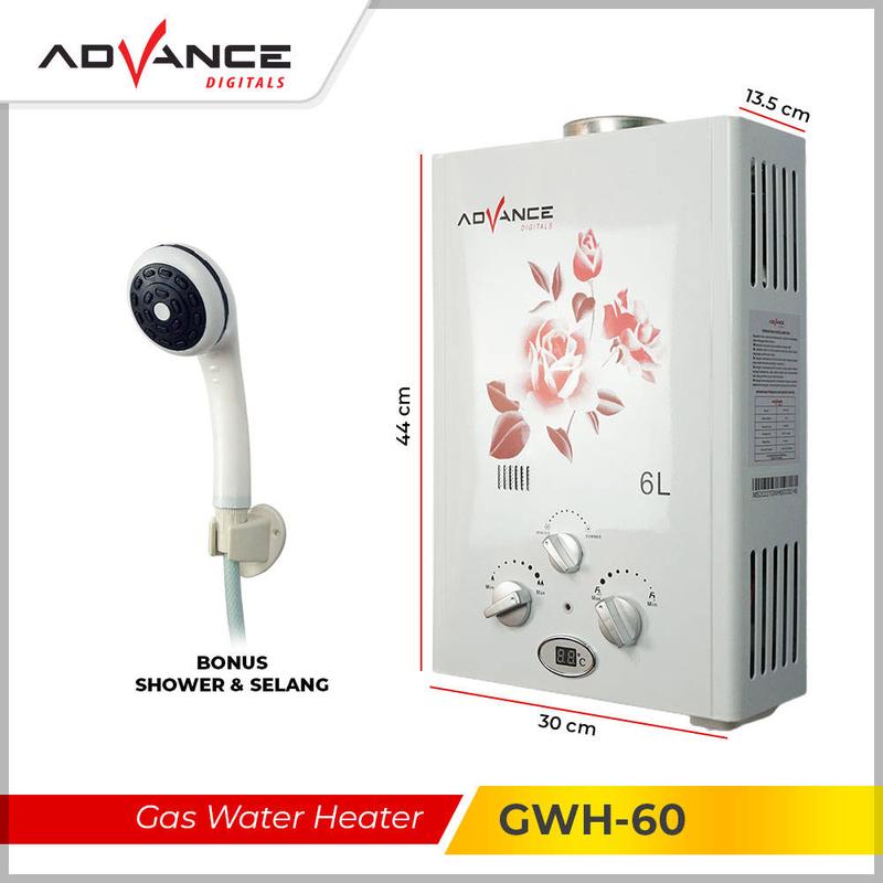 Product Introduction of 【COD】Advance GWH-60 Gas Water Heater Pemanas Air 6 Liter Free Shower Original Bergaransi 1 Tahun 10