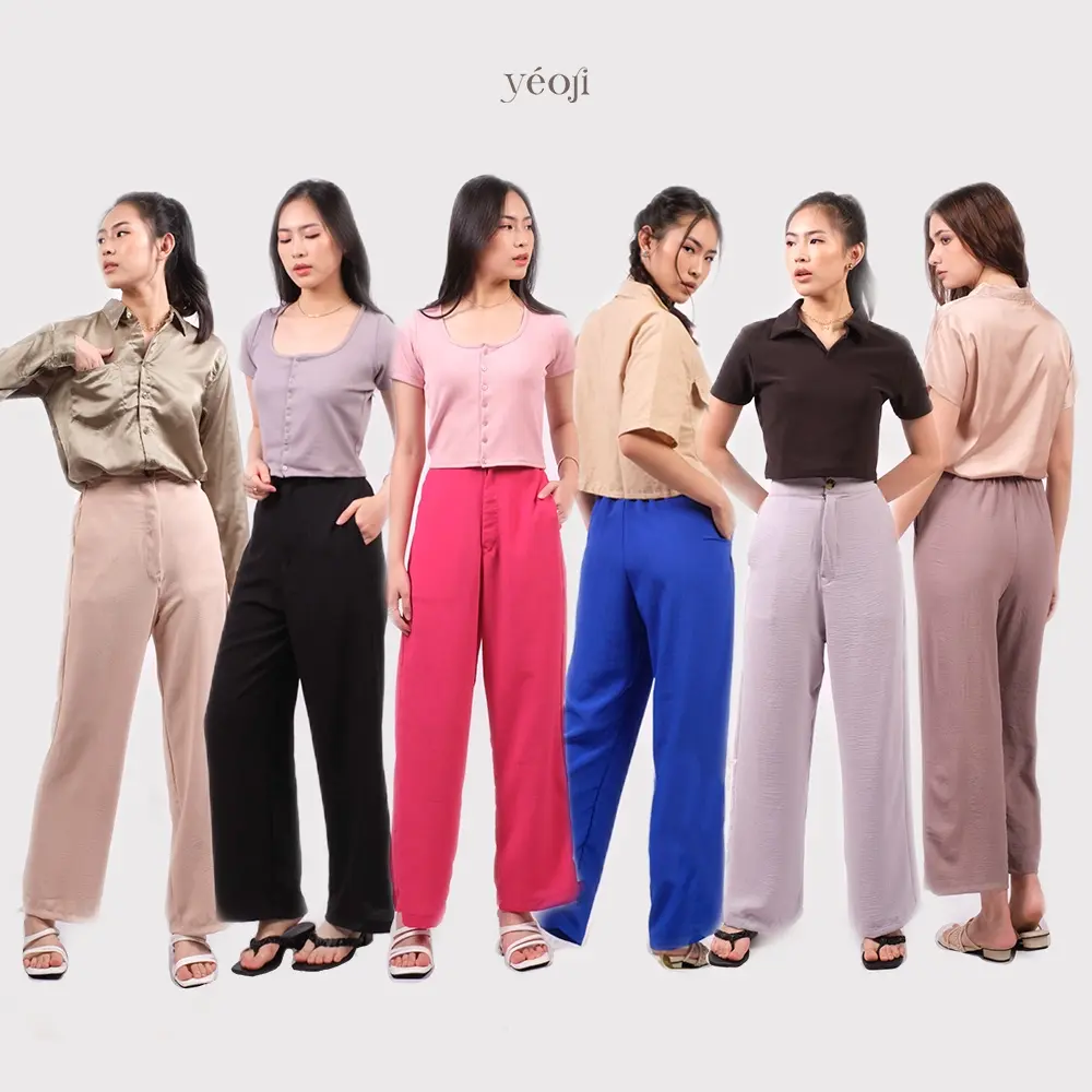 Yeoji Twinkle Long Pants Celana Panjang Kerja Kulot Premium