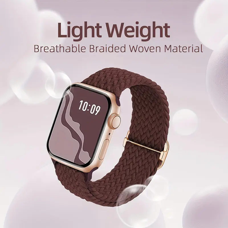 Braided Solo Loop Compatible with Apple Watch Band, Adjustable Stretchy Bands Elastic Sport Wristbands for iWatch Series 9 8 7 6 5 4 3 2 1 SE Ultra 2, Smart Watch Straps, Smartwatch Strap, Wearable 5
