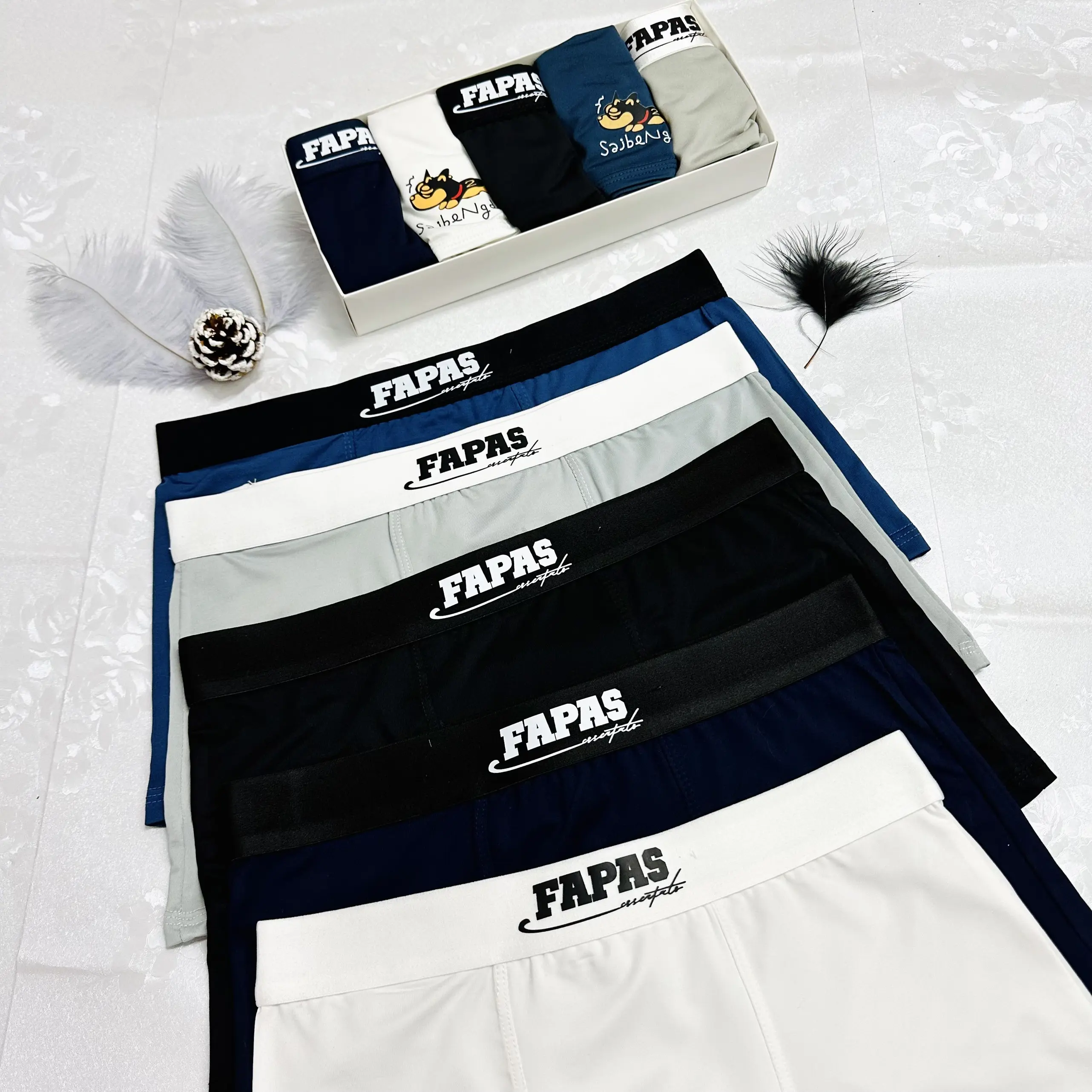 Combo 4 quần sịp đùi nam boxer Fapas in hình thú cưng, quần lót chất vải thun lạnh co giãn 4 chiều, quần xì đùi thấm hút mồ hôi Menswear Boxer (Được chọn mẫu) Quần Boxer lot nam quần  boxer dog
