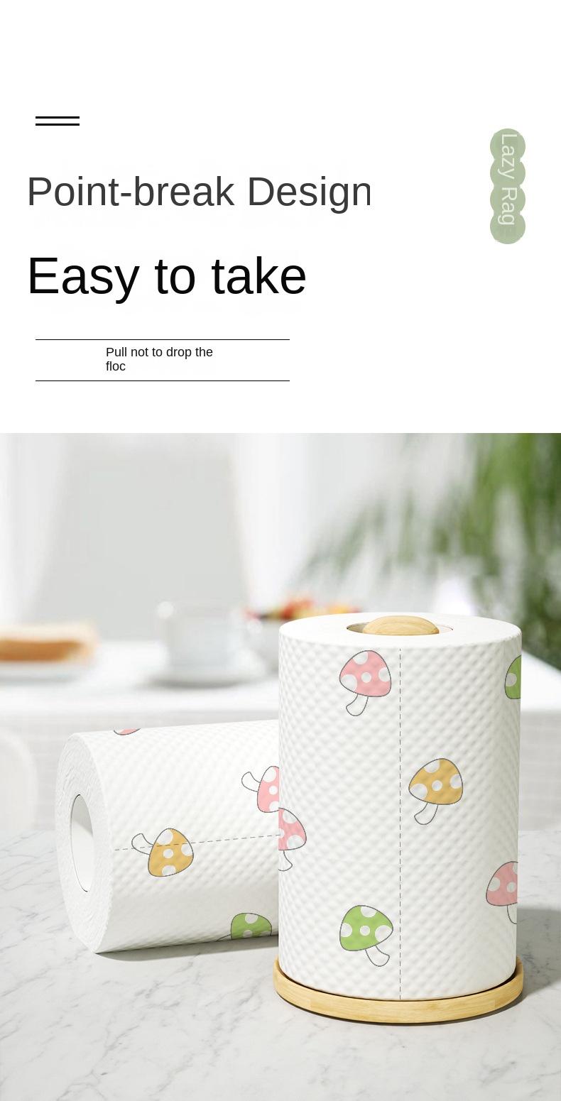 Product Introduction of Kitchen Rag Wet and Dry Cloth, Absorbent Water and Oil Absorbent Thick Thick Tissue, Multi-Purpose, Super Thick, Washable For Home Use, Point-Break Design easy to tear, and it's easier to dispose of when used 2