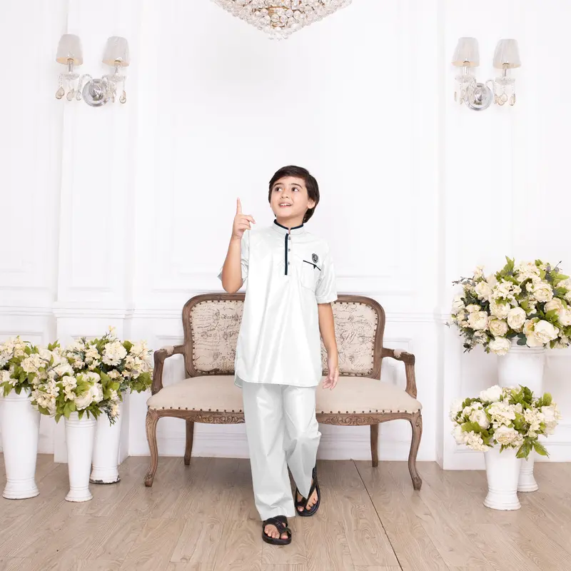 Setelan Baju  Koko Anak Tangan Pendek Polet 9 - 16 Tahun Zahran Series Original An-Nurzam 8