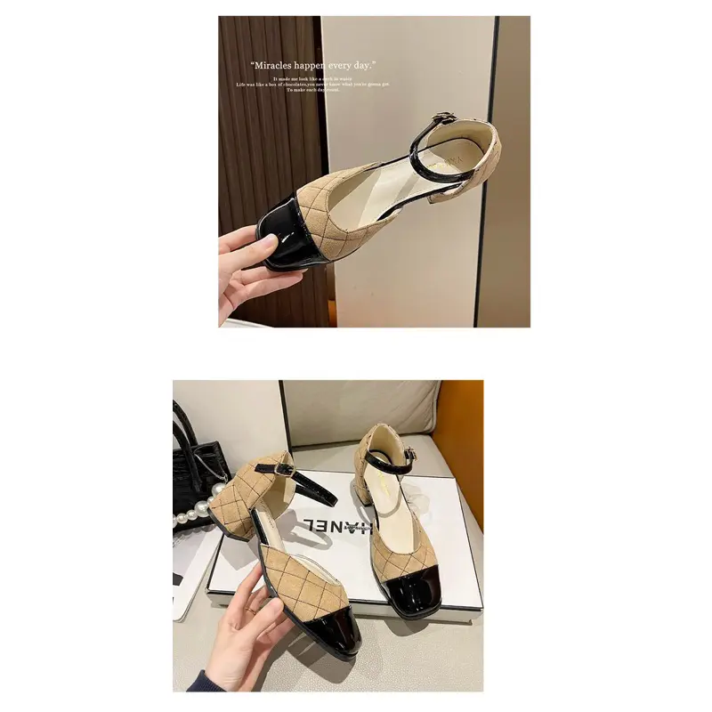 HQS02 Pretty Heels Marry Jane Wedges Wanita Import - Sepatu Sendal Wanita Import MaryJane MarryJane Sandal 4