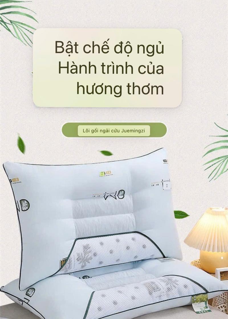 Product Introduction of ￼Gối Massage Công Thái Học Thảo Dược Hương Ngải Cứu Giảm Đau Mỏi, Hương Ngải Cứu Giúp Dễ Ngủ, Ngủ Sâu Giấc KT 48x74cm 3