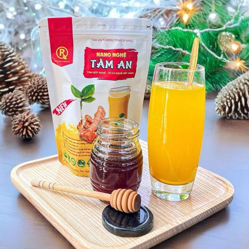 【Tặng Hũ Mật Ong Mini 50ml Tinh Bột Nghệ Nano Tâm An 500g - Hỗ trợ tiêu hoá đẹp da nghe curcumin nghe nano vien nghe
