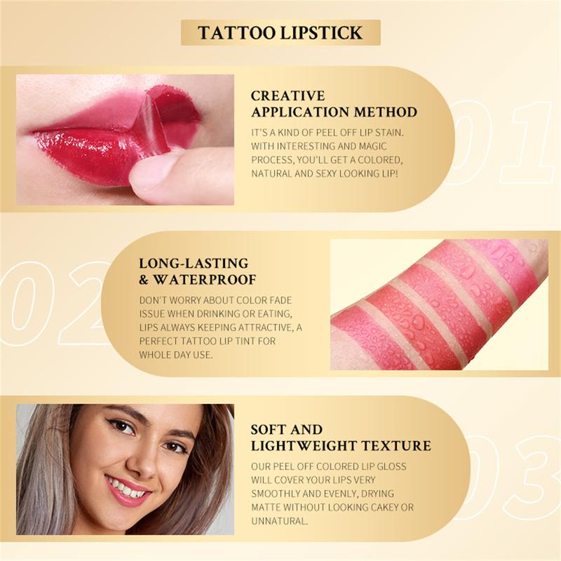 Product Introduction of Son Môi Hình Xăm KIMUSE Dạng Lột, Lâu Trôi Và Không Thấm Nước, Son Kem Màu Hồng Dạng Lột, Trang Điểm, [Thanh Toán Khi Nhận Hàng] 16