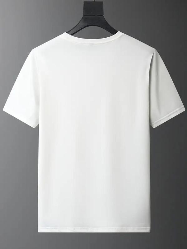 Men's Regular Fit Solid Round Neck Short Sleeve Tee Summer Clothes, Plain Crew Neck T-shirt for Men, Casual Comfy Knitting Mens Tracksuit Top for Summer Travel 7