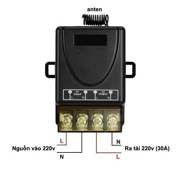 Bộ điều khiển từ xa công suất lớn 40A/100 mét/RF433 mhz LOẠI BẬT TẮT TRÊN 1 NÚT công tắc điều khiển từ xa 5