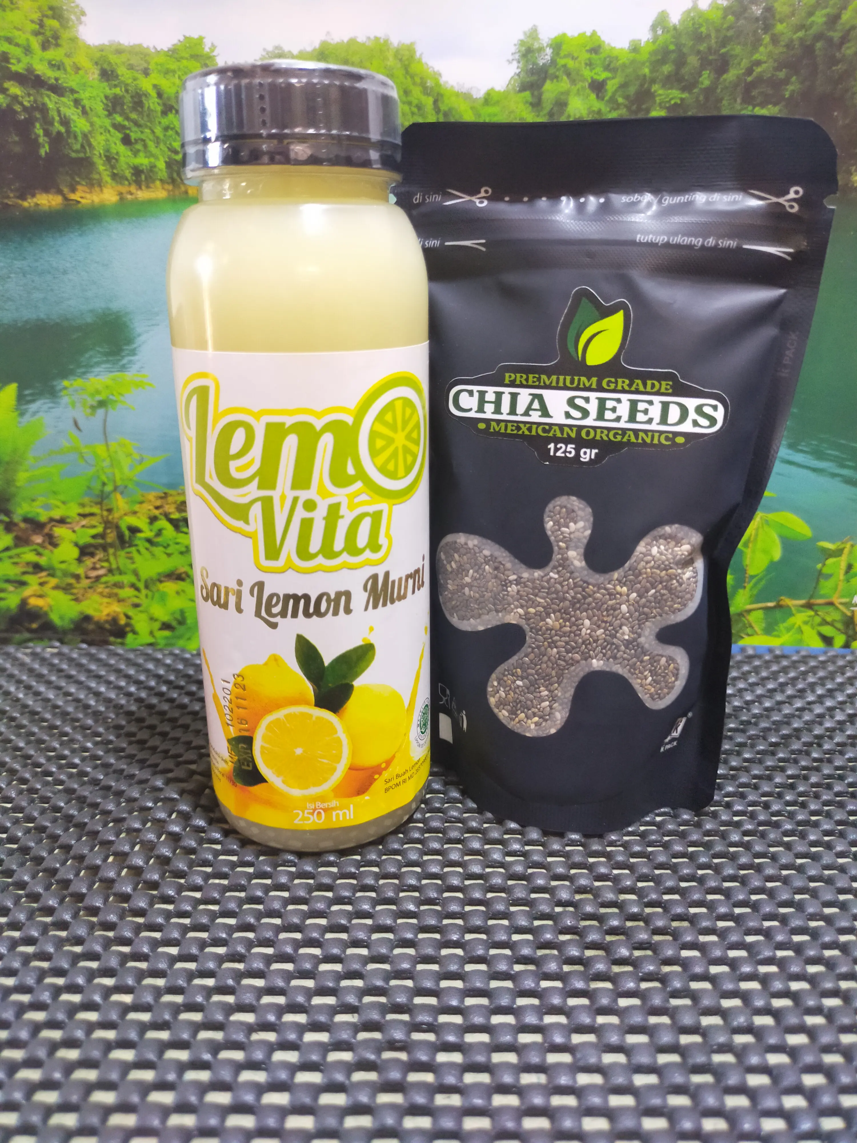 Paket Combo Lemovita Sari Lemon Murni + Chia Seed Organic Premium Air Juice