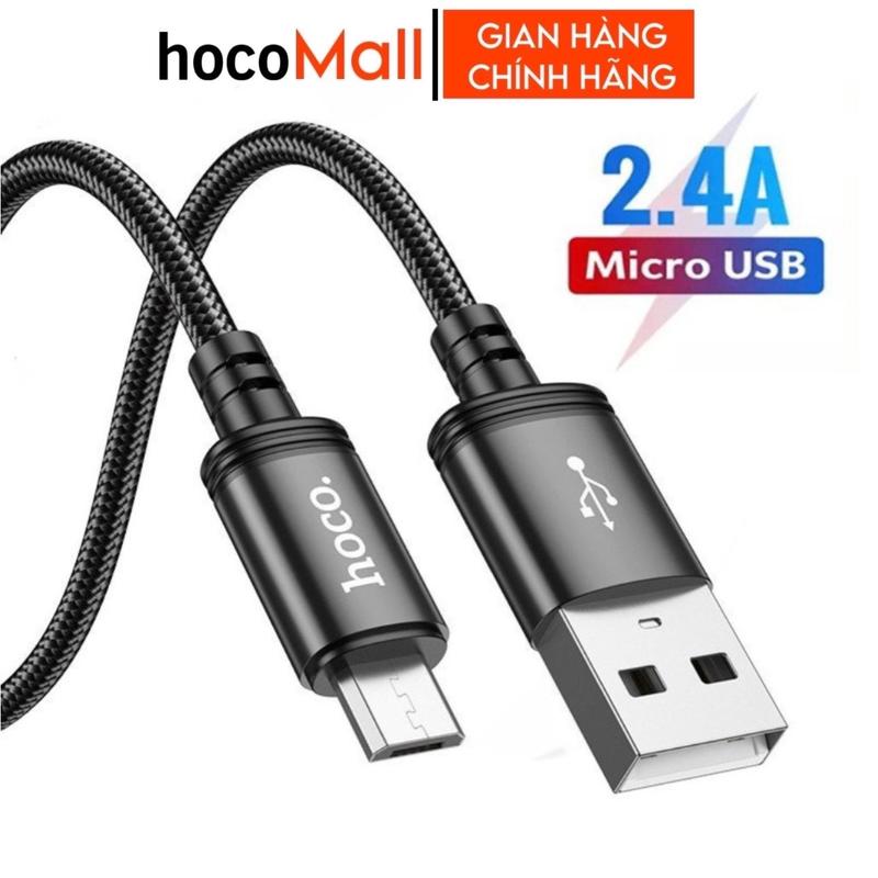 Dây sạc Micro usb chính hãng Hoco cáp sạc bọc dù dài 1m 2m 3m dùng cho anoird và các thiết bị chân micro hocomall
