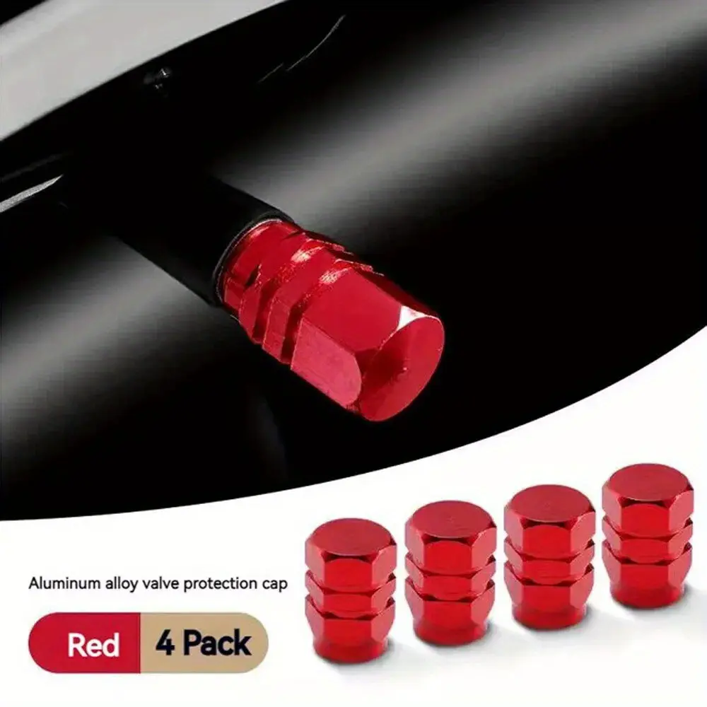 4x Aluminum Tire Valve Stem Cap / Wheel Dust Cover Caps