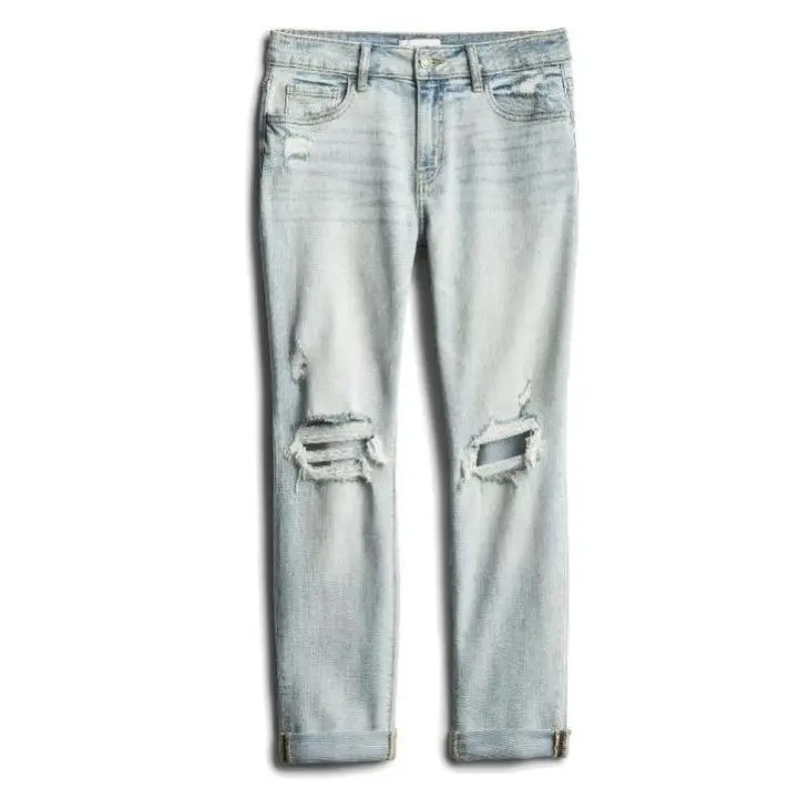 BRANDEDBYVITA #766 STUDIO BLUE FRANKIE MID RISE DISTRESSED GIRLFRIEND 0