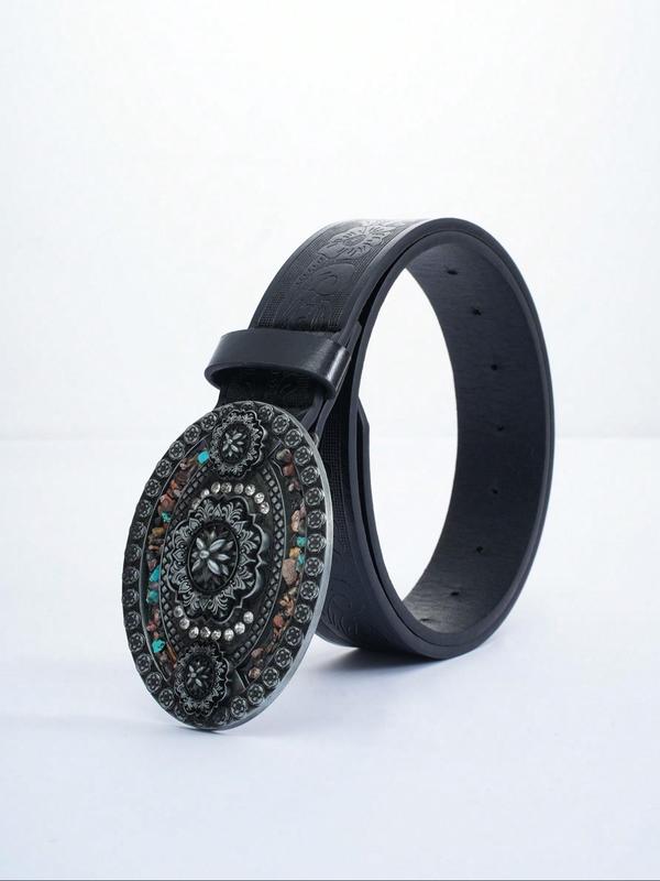 Women's Boho Style Rhinestone Decorated Western Belt, Vintage Trendy Waistband, Fashionable Clothes Accessories for Daily & Party Decoration 2