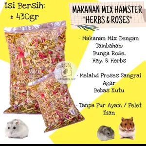 "Herbs & Roses" Makanan Hamster Mix | Ekstra Fish Oil, Bebas Kutu by HGS