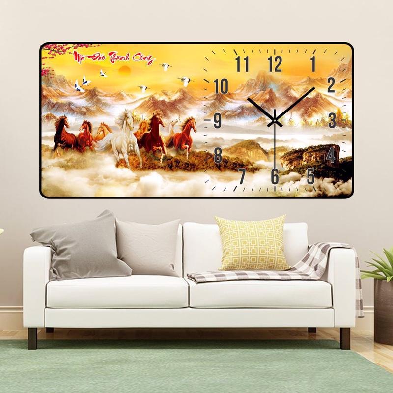 Tranh đồng hồ tráng gương 5d Decor Treo Tường Trang Trí Nhà Decor Phòng Phòng Khách tranh  3d tranh  treo
