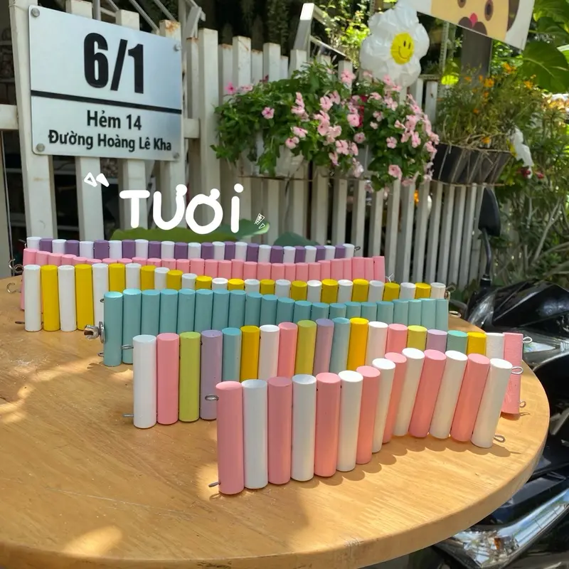 Thang uốn gỗ màu THẤP 6CM, trang trí chuồng ốc rụt rè, ốc mượn hồn, cua ẩn sĩ, dã tràng, hermit crab 1