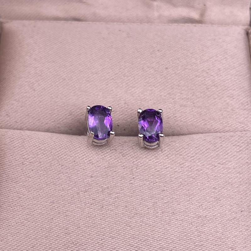 Product Introduction of Amethyst Garnet Citrine Blue Topaz Peridot Earrings S925 Silver Inlaid Classic Women's Earrings 15