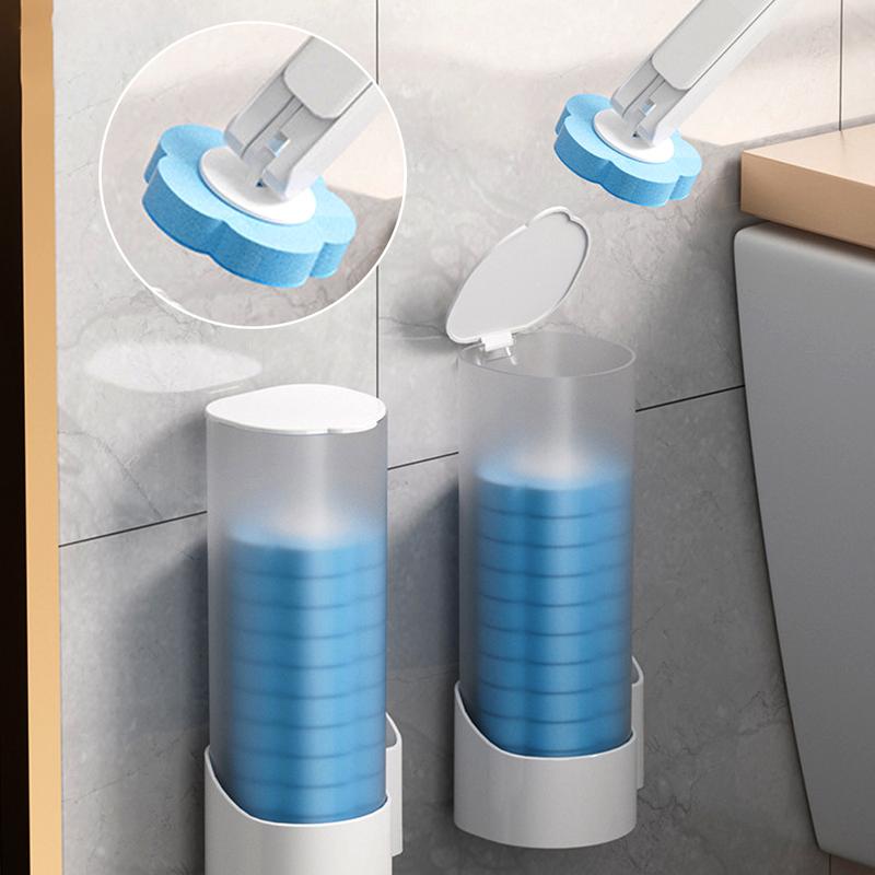 Product Introduction of Bathroom Toilet Brush Set With 6pcs Refills Brushes Bathroom Aaccessories Toilet Cleaner Tool Home Supplies 7