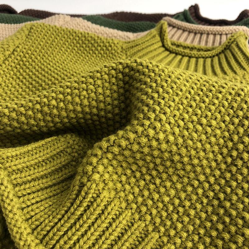 Product Introduction of Winter Kids Sweater Vintage Boys Knitwear Solid Turtleneck Girls Sweaters 5