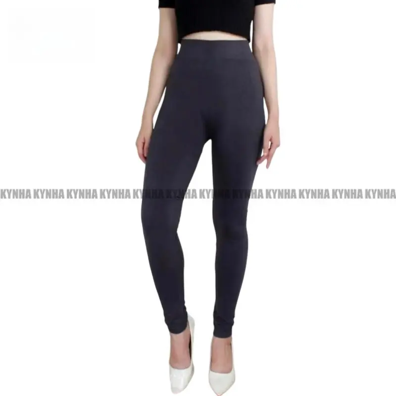KYNHA Legging HW Wanita Polos Lembut Tebal Nyaman Celana High Waist Panjang Hitam Premium Dewasa  Katun Cewek Pendek 2