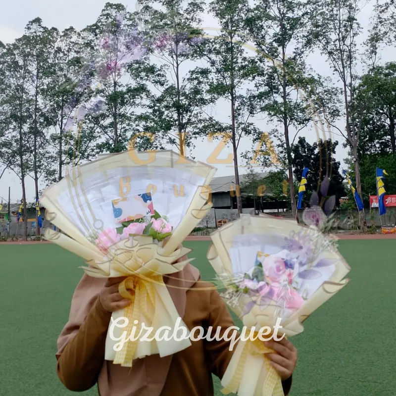 Ready Money Bouquet / Buket Uang warna Yellow Beige 4