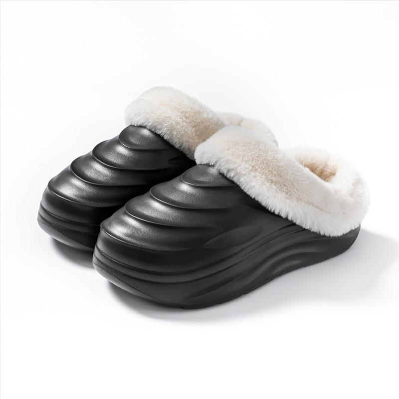 Broken Cocoon Couple Cotton Slippers Casual Non-Slip Thick Bottom Home Thickened Warm Slippers Outer Wear 2024 Plush Slippers 4