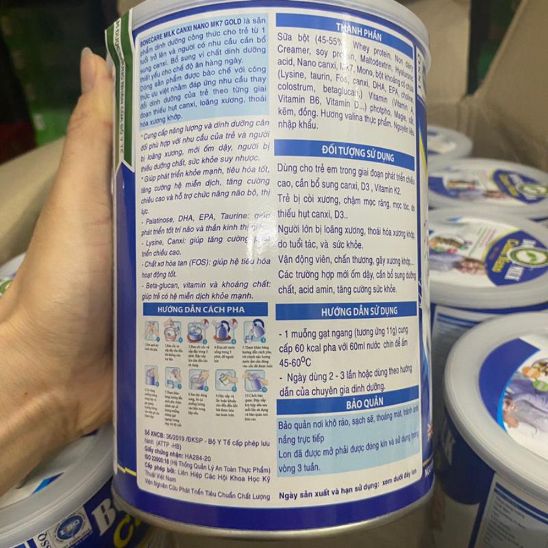 [CHÍNH HÃNG] Sữa non Bonecare Milk Canxi Nano MK7 tăng chiều cao, chắc khỏe xương khớp - Hộp 900g 2