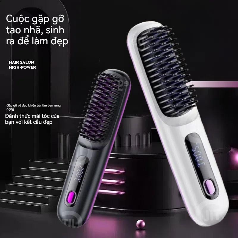 Lược Ion Âm Duỗi Tóc Không Dây, Màn Hình Số, 3 Mức Nhiệt Độ, Tạo Kiểu Tóc Nhanh, Mái Tóc Mượt Mà 2