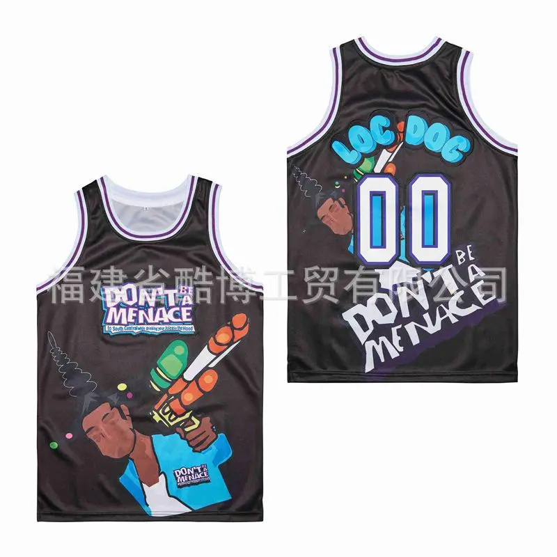 Áo Thi Đấu Bóng Rổ NBA, Phong Cách Mỹ, 00 # 	 Áo Tập Luyện Thể Thao Nam, DONT BE A THREAT, Đen Trắng Hồng