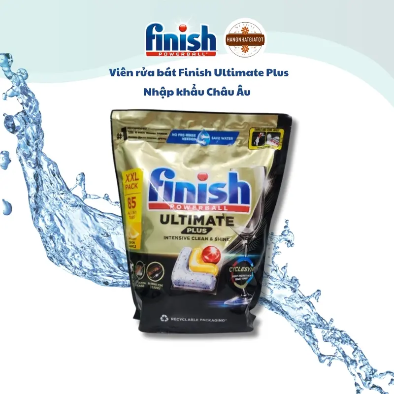 Viên rửa bát Finish Ultimate Plus All in one 52V .85V. 33V -Viên cao cấp 16 chức năng- Nhập khẩu Châu Âu 3