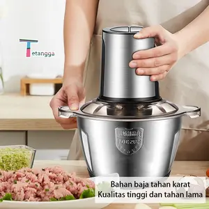 Chopper Blender daging penggiling 2L Elektrik Stainless Steel Chopper Grinder Tetangga VS-1822