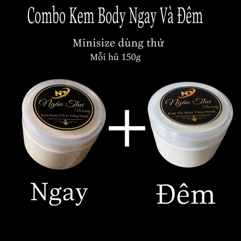 Combo(Test) Kem Trắng Nhanh 150G Kem Tẩy Hỗ Trợ Dưỡng Da Body + 150G Ủ th Ngân Thư Women Nữ Dưỡng Body Kem Body