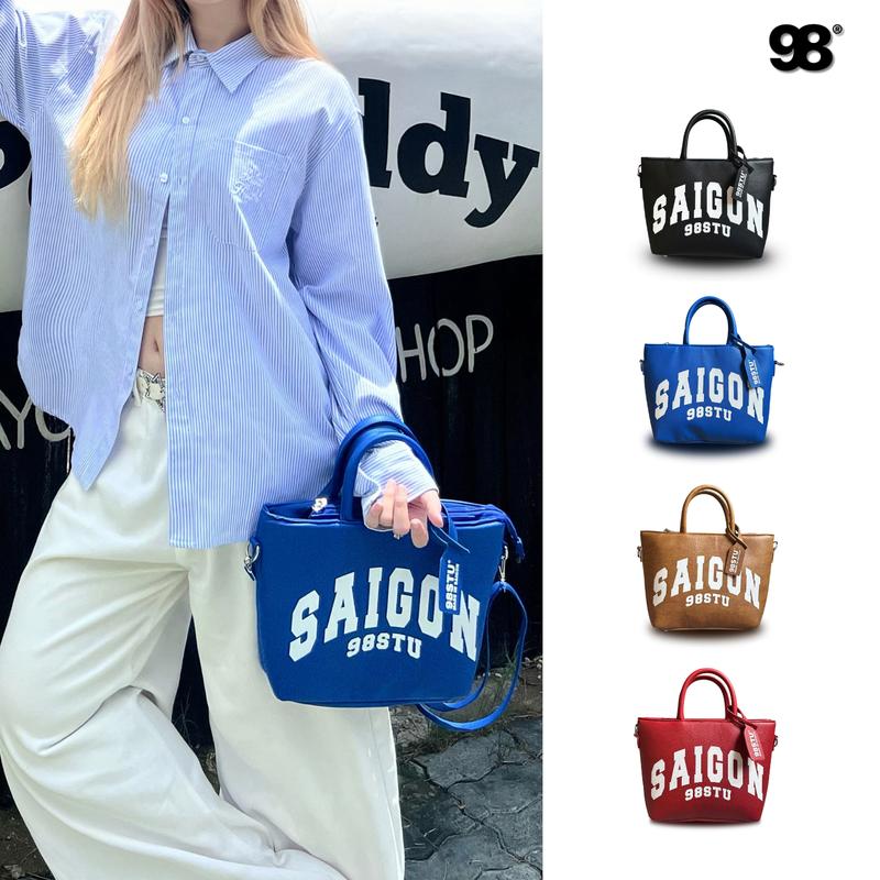 Túi tote Saigon 98stu size M da pu cao cấp tặng kèm dây đeo và tag