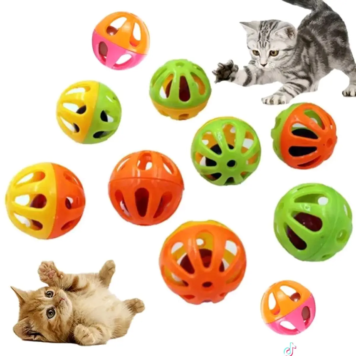 Mainan anak kucing bola kerincing uk mini