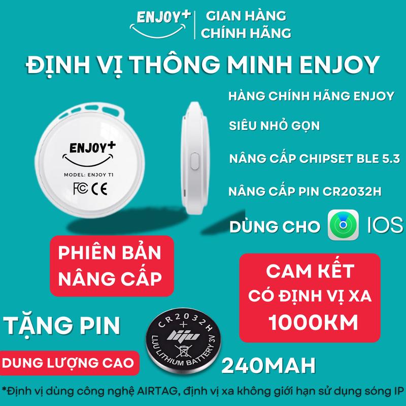 Thiết Bị Định Vị GPS Mini Chính Hãng ENJOY - Tìm Xe Máy Thú Cưng - Tương Thích I.OS FIND MY - Không Cần Sim Bluetooth smart tag zenly chip định airtag mi gps e tag itag mini định vị itap định định vị chip định