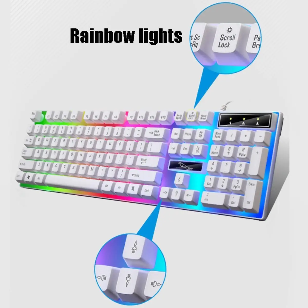 104-Key Blue Switch RGB Gaming Keyboard, Customizable LED Gaming Mouse ...